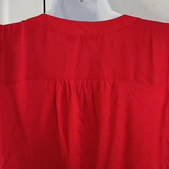 Loft red sheer sleeveless business casual blouse  Sz S  EUC - Picture 5 of 6